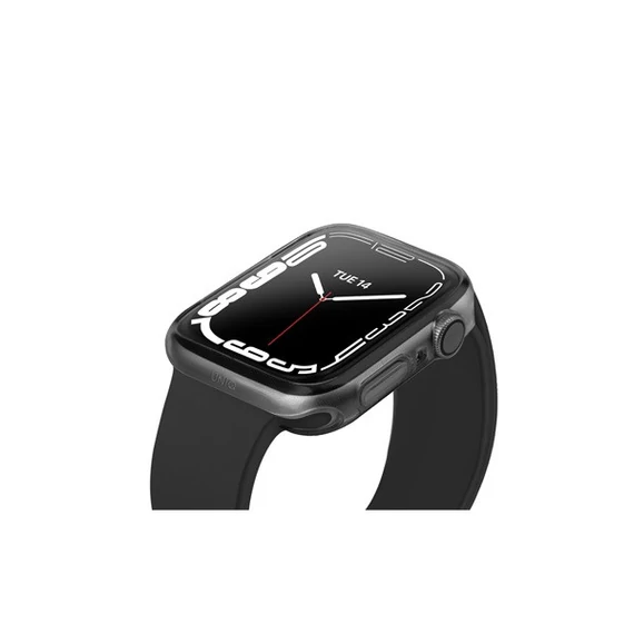 Uniq Glase Dual Pack Apple Watch S8/S7 41mm szilikon tok, átlátszó/fekete