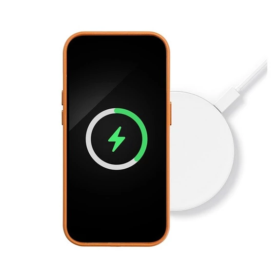 Magsafe műbőr tok Apple iPhone 14 Plus, narancssárga