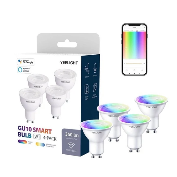 Yeelight W1 GU10 Okosizzó, 4 db (színes)