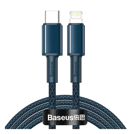 Baseus High Density USB-C / Lightning fonott töltő- és adatkábel, gyorstöltés, 2m, kék
