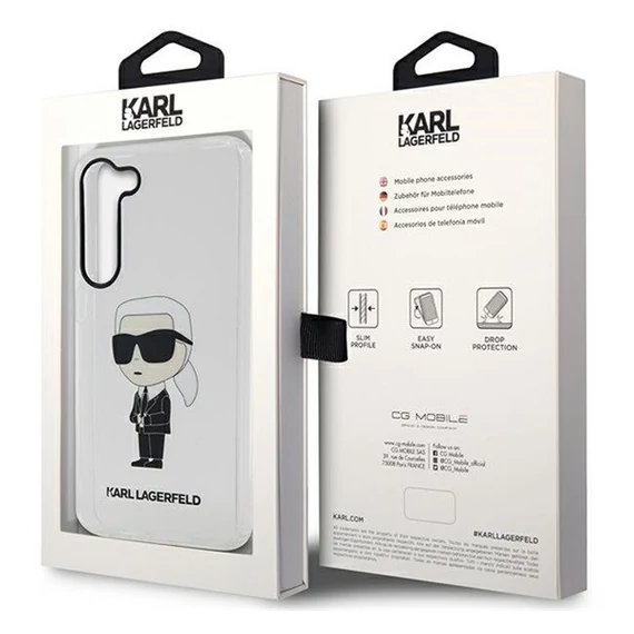 Karl Lagerfeld Ikonik Samsung Galaxy S23+, szilikon tok, átlátszó