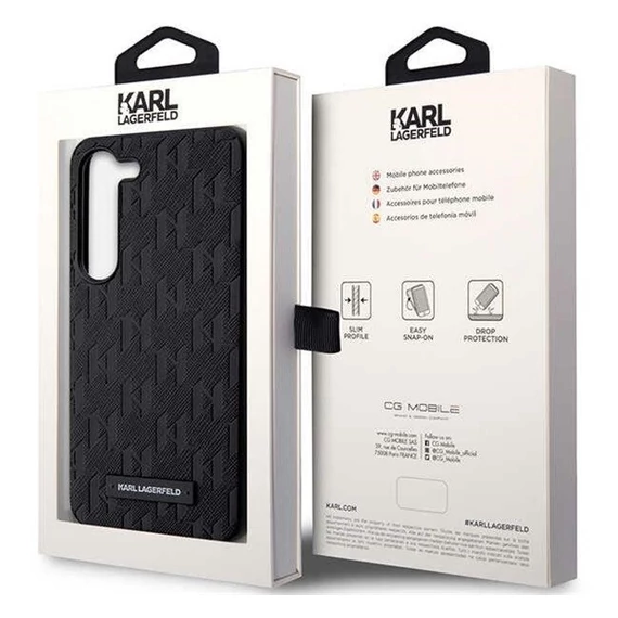 Karl Lagerfeld Saffiano Mono Samsung Galaxy S23+, szilikon tok, fekete