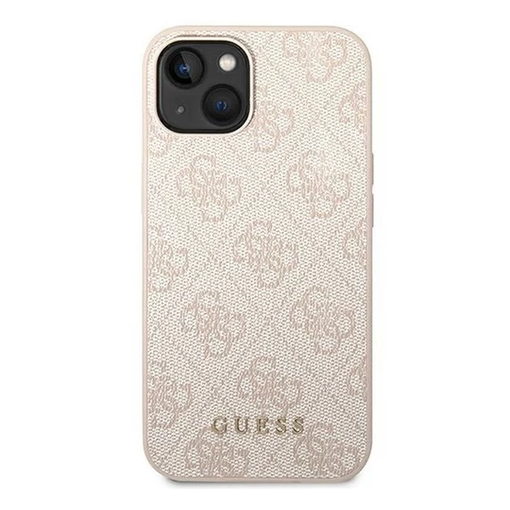 Guess 4G Metal Gold Apple iPhone 14 hátlap tok, pink