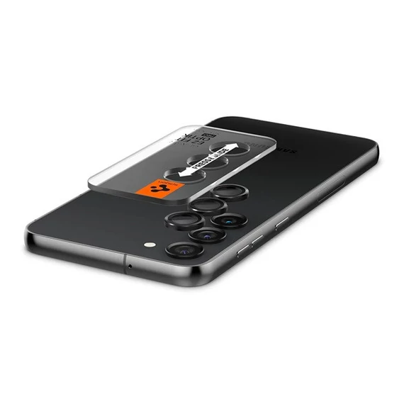 Spigen Ez Fit Optik Samsung Galaxy S23/S23+ Tempered kamera lencse fólia felhelyező kerettel, fekete (2db)