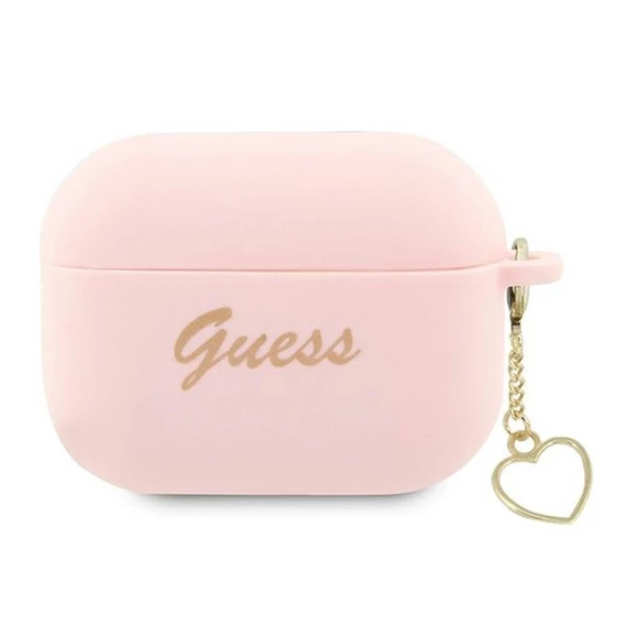 Guess Silicone Charm Heart Apple AirPods Pro 2 tok , rózsaszín