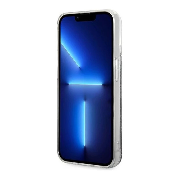 Karl Lagerfeld Liquid Glitter Monogram Apple iPhone 14 Pro hátlap tok, fekete