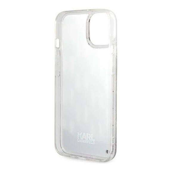 Karl Lagerfeld Liquid Glitter Monogram Apple iPhone 14 Plus hátlap tok, fekete