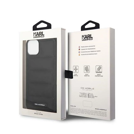 Karl Lagerfeld Puffy Elongated Apple iPhone 14 hátlap tok, fekete