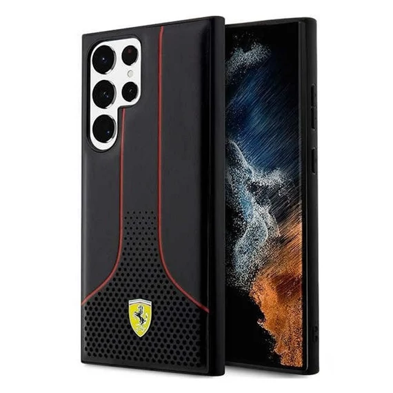 Ferrari Perforated 296 P Samsung Galaxy S23 Ultra hátlap tok, fekete