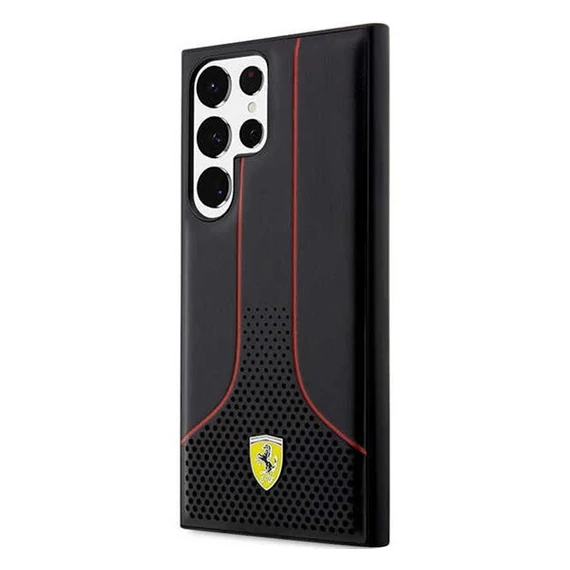 Ferrari Perforated 296 P Samsung Galaxy S23 Ultra hátlap tok, fekete
