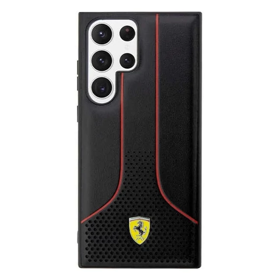 Ferrari Perforated 296 P Samsung Galaxy S23 Ultra hátlap tok, fekete