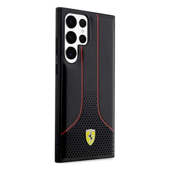 Ferrari Perforated 296 P Samsung Galaxy S23 Ultra hátlap tok, fekete