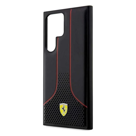 Ferrari Perforated 296 P Samsung Galaxy S23 Ultra hátlap tok, fekete