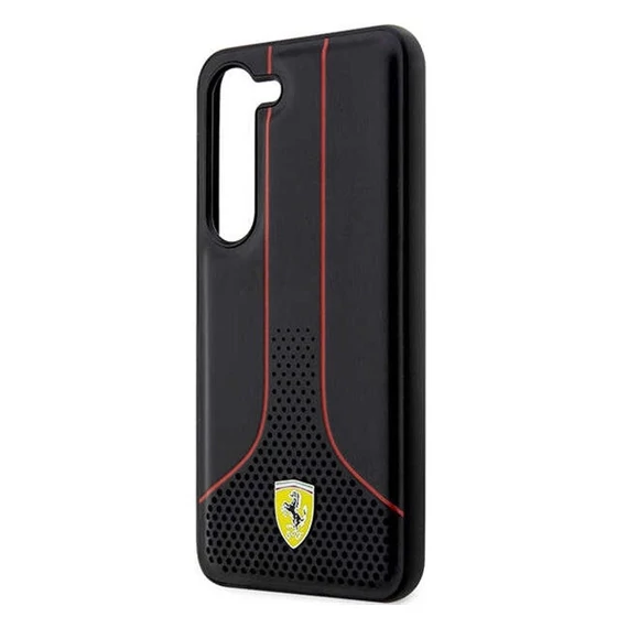 Ferrari Perforated 296 P Samsung Galaxy S23+ hátlap tok, fekete