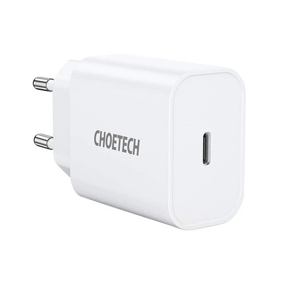 Choetech hálózati töltő adapter USB-C, 20W, fehér