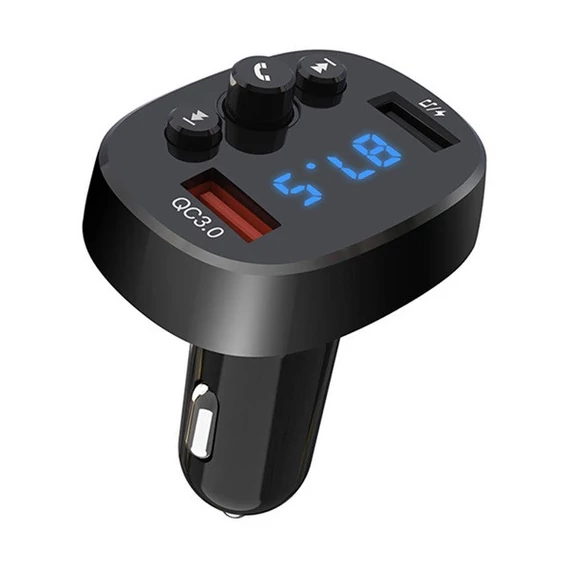 XO BCC03 autós szivargyújtó gyorstöltő és Bluetooth FM transzmitter, 2xUSB, 18W, fekete