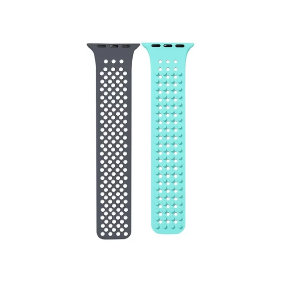 Phoner Spike Apple Watch szilikon szíj, 38/40/41mm, szürke/kék