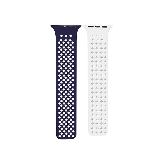 Phoner Spike Apple Watch szilikon szíj, 38/40/41mm, kék/fehér