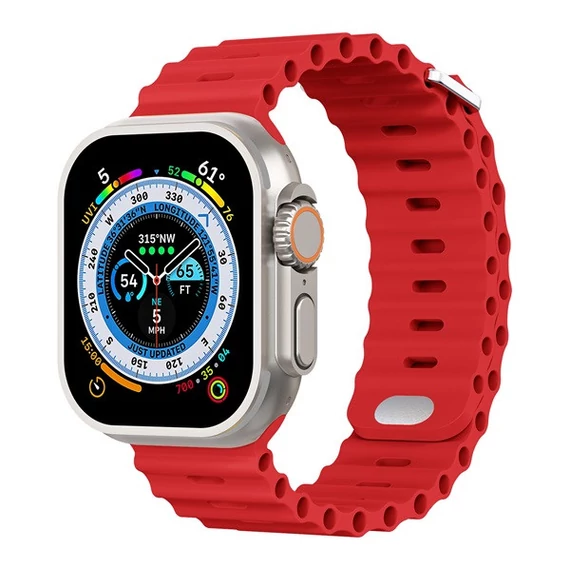 Phoner River Apple Watch 41/40/38 mm szilikon szíj, piros