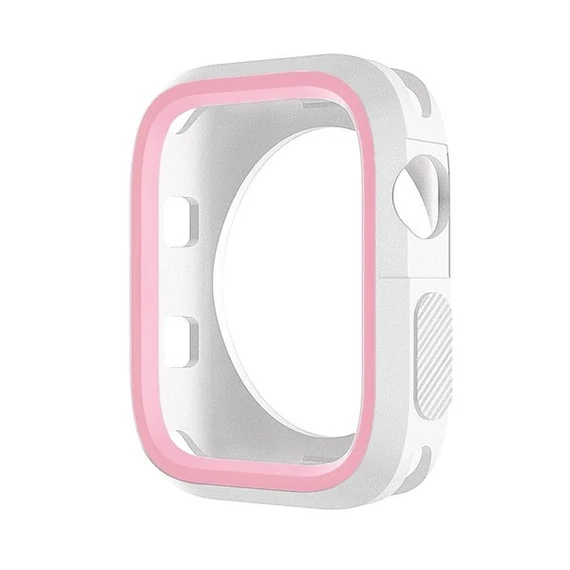 Phoner Twin Apple Watch szilikon tok, 41mm, fehér/rózsazsín