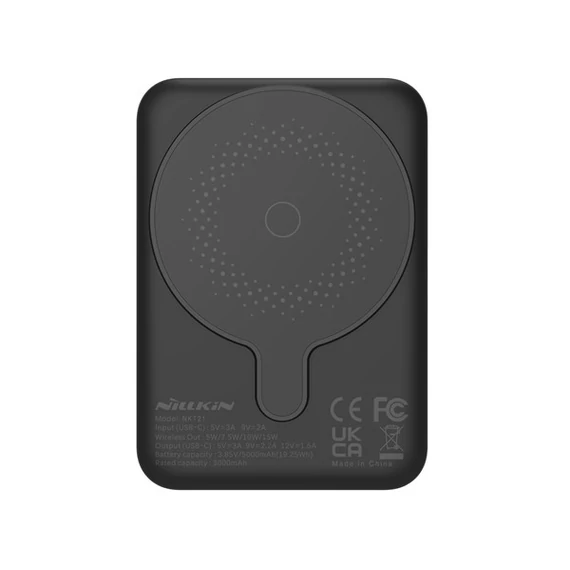 Nillkin PowerStone MagSafe Power bank / külső akkumulátor, 5000mAh 15W, fekete