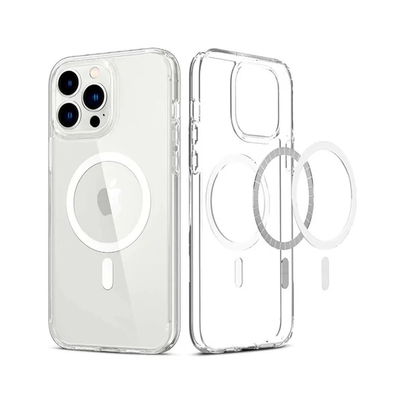 Phoner Apple iPhone 13 Pro Magsafe szilikon tok, átlátszó