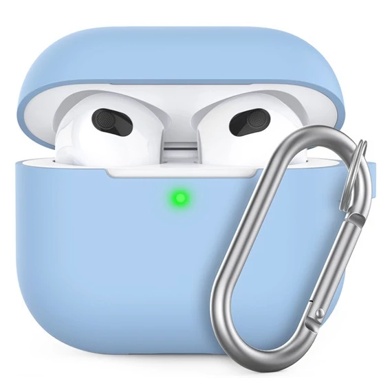 Phoner Simple Apple Airpods 3 szilikon tok akasztóval, éjkék