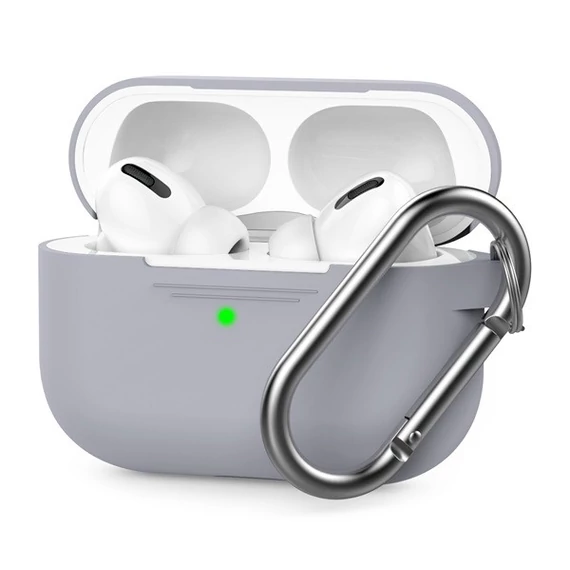 Phoner Simple Apple Airpods Pro szilikon tok akasztóval, szürke