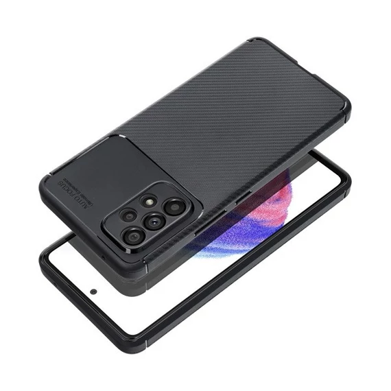 Forcell Carbon Premium Samsung Galaxy A13 5G / A04S karbon mintás szilikon tok, fekete