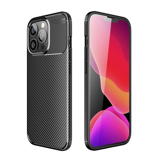 Forcell Carbon Premium Samsung Galaxy A13 5G / A04S karbon mintás szilikon tok, fekete