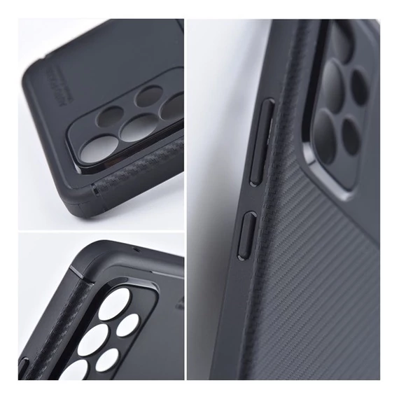 Forcell Carbon Premium Samsung Galaxy A34 5G karbon mintás szilikon tok, fekete