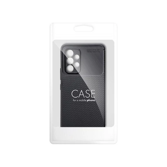Forcell Carbon Premium Samsung Galaxy A34 5G karbon mintás szilikon tok, fekete