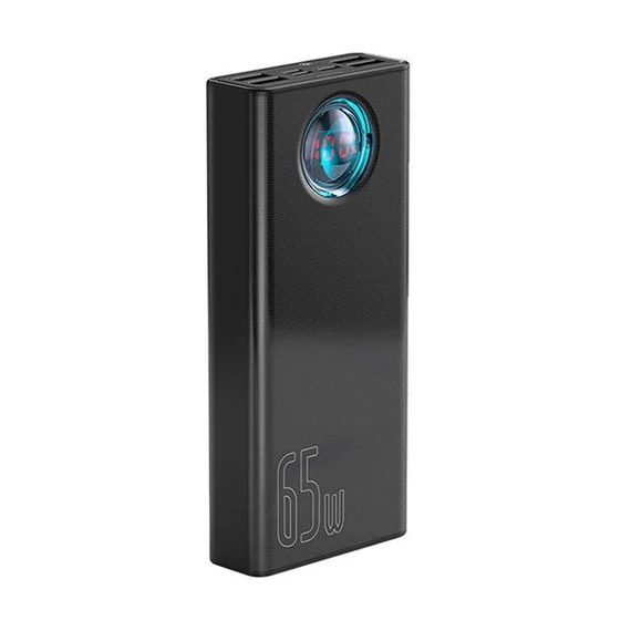 Baseus Amblight Power bank / külső akkumulátor, 30000mAh, 4xUSB, USB-C, 65W, fekete