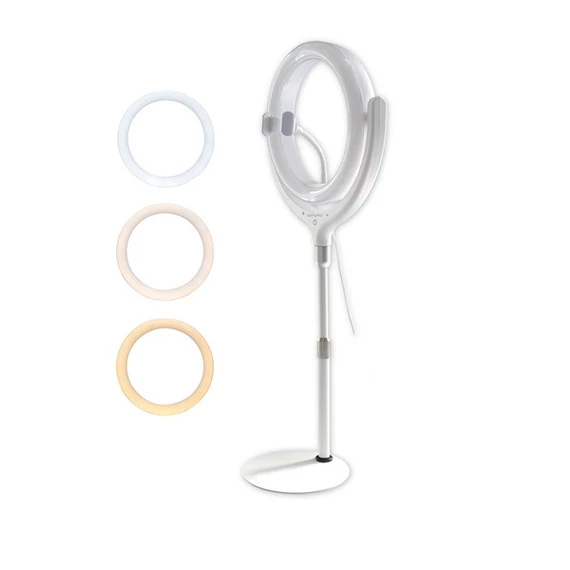 4smarts Ring Light LoomiPod asztali fehér LED fény és Selfie-tripod, fehér
