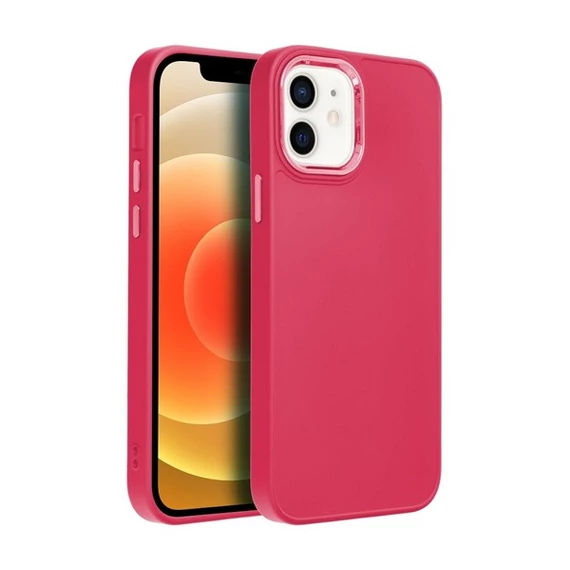Frame Apple iPhone 12/12 Pro közepesen ütésálló tok kameravédő kerettel, magenta