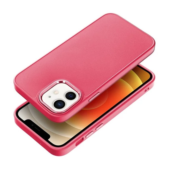 Frame Apple iPhone 12/12 Pro közepesen ütésálló tok kameravédő kerettel, magenta