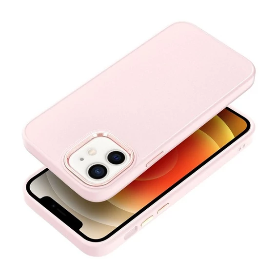 Frame Apple iPhone 12/12 Pro közepesen ütésálló tok kameravédő kerettel, rózsaszín