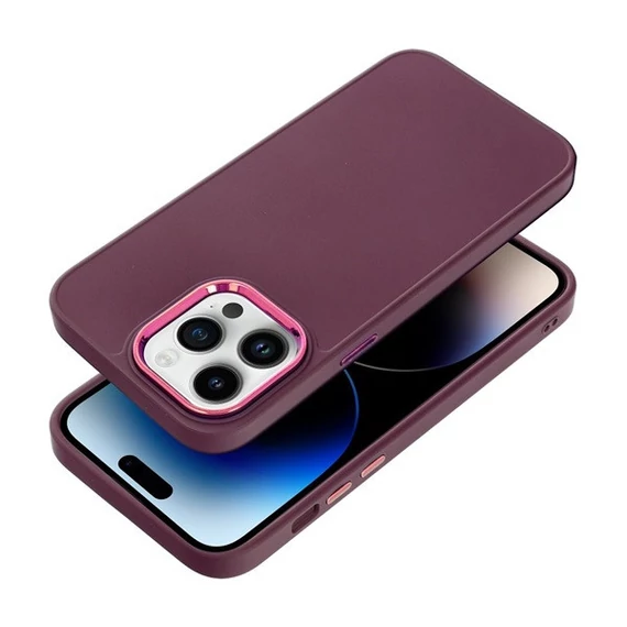 Frame Apple iPhone 14 Pro Max közepesen ütésálló tok kameravédő kerettel, lila