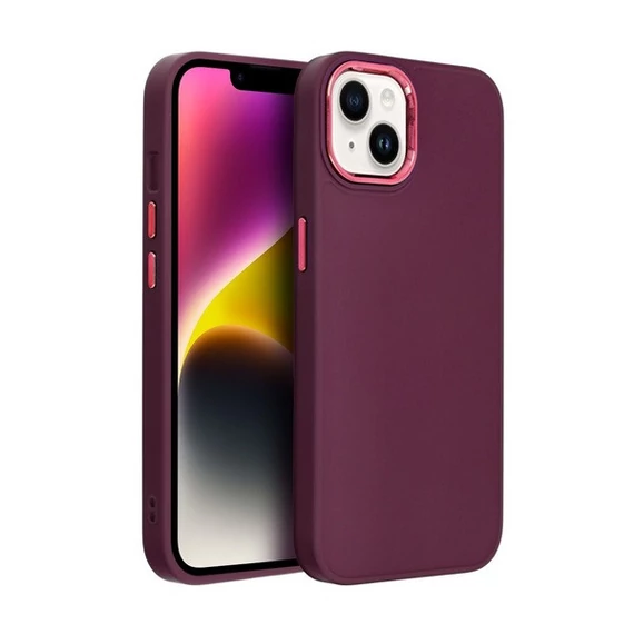 Frame Samsung Galaxy A14 4G/A14 5G  közepesen ütésálló tok kameravédő kerettel, lila