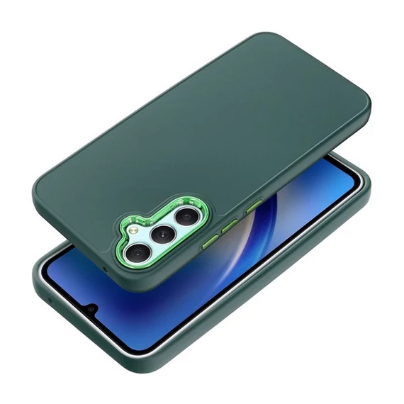 Frame Samsung Galaxy A34 5G közepesen ütésálló tok kameravédő kerettel, zöld