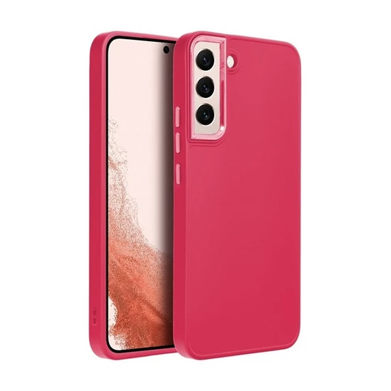 Frame Samsung Galaxy S22 Plus közepesen ütésálló tok kameravédő kerettel, magenta