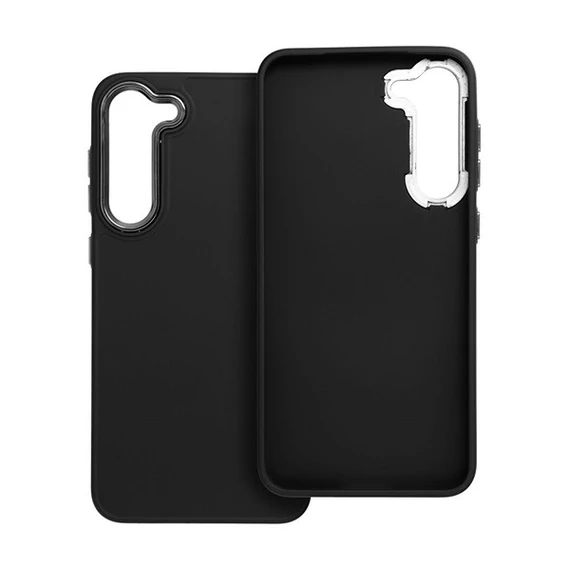 Frame Samsung Galaxy S23 Plus közepesen ütésálló tok kameravédő kerettel, fekete