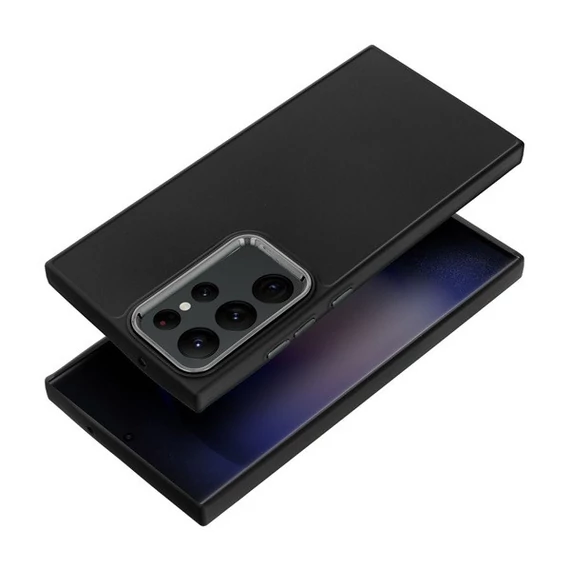 Frame Samsung Galaxy S23 Ultra közepesen ütésálló tok kameravédő kerettel, fekete
