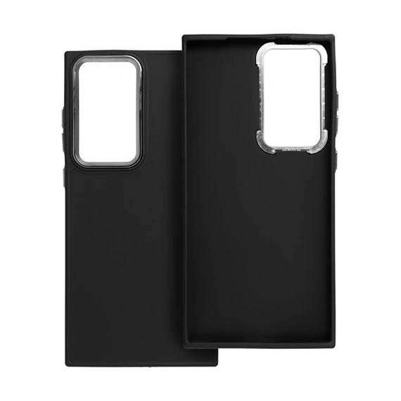 Frame Samsung Galaxy S23 Ultra közepesen ütésálló tok kameravédő kerettel, fekete