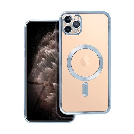 Electro Mag Apple iPhone 11 Pro Max MagSafe szilikon tok kameravédő-lencsével, kék