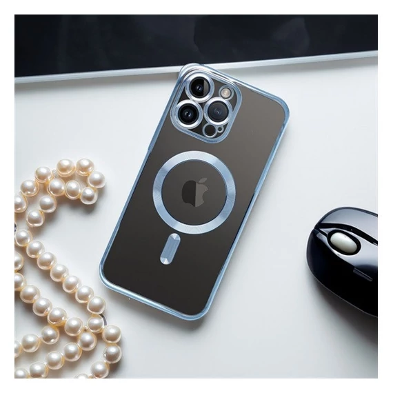 Electro Mag Apple iPhone 11 Pro Max MagSafe szilikon tok kameravédő-lencsével, kék