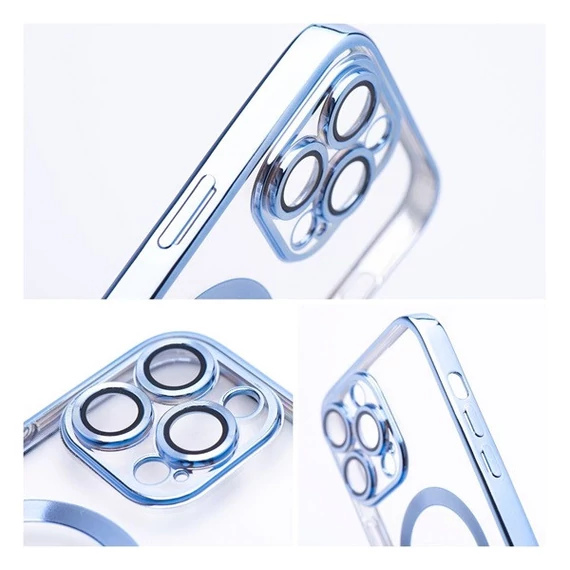 Electro Mag Apple iPhone 11 Pro Max MagSafe szilikon tok kameravédő-lencsével, kék