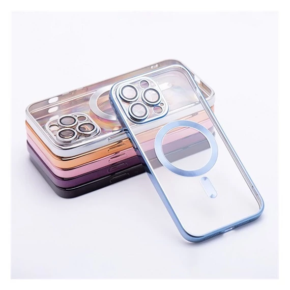 Electro Mag Apple iPhone 11 Pro Max MagSafe szilikon tok kameravédő-lencsével, kék