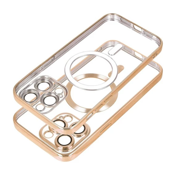 Electro Mag Apple iPhone 13 Pro MagSafe szilikon tok kameravédő-lencsével, arany