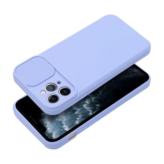 Slide Apple iPhone 11 Pro, kameravédős szilikon tok, levendula